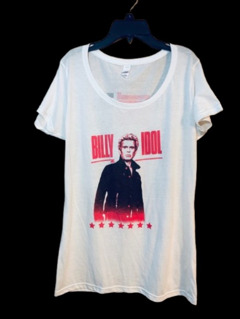 Tultex White Billy Idol Graphic Short Sleeve Tee with Red and Black Print
